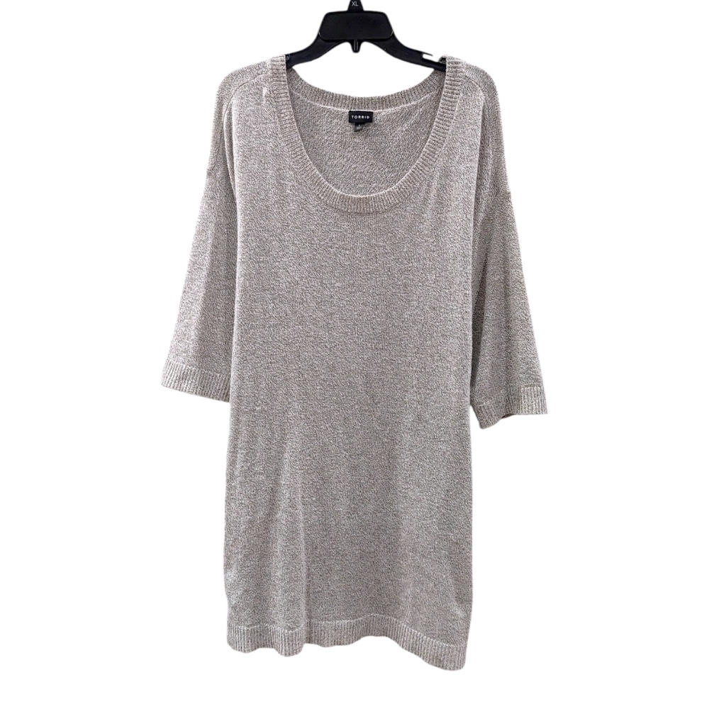 Torrid Gray Cozy Lightweight Drop Shoulder Half Sleeve Sweater Women's Size 3X
